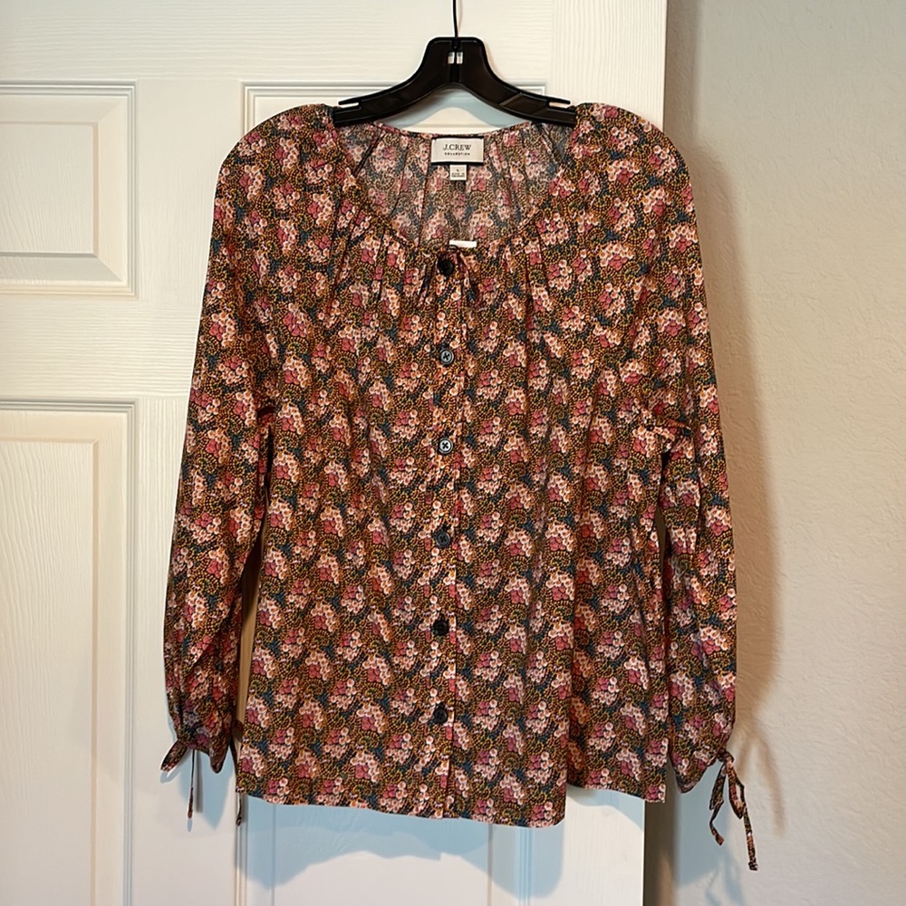 J. Crew Collection Peasant Top Size L - Picture 6 of 9